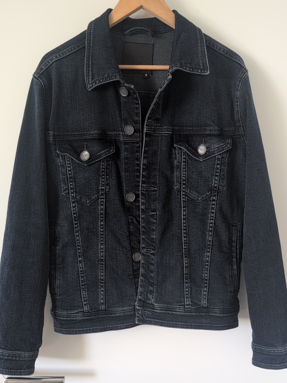 Blank NYC Washed Black Denim Trucker Jacket